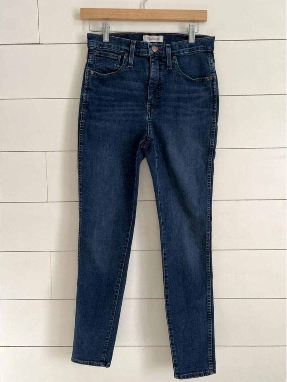 Madewell 10" High Rise Skinny Jeans Dark Wash Women's Size 28, Inseam 27"